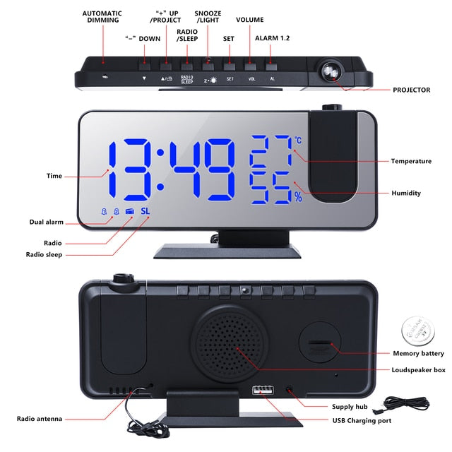 Projection Digital Alarm Clock