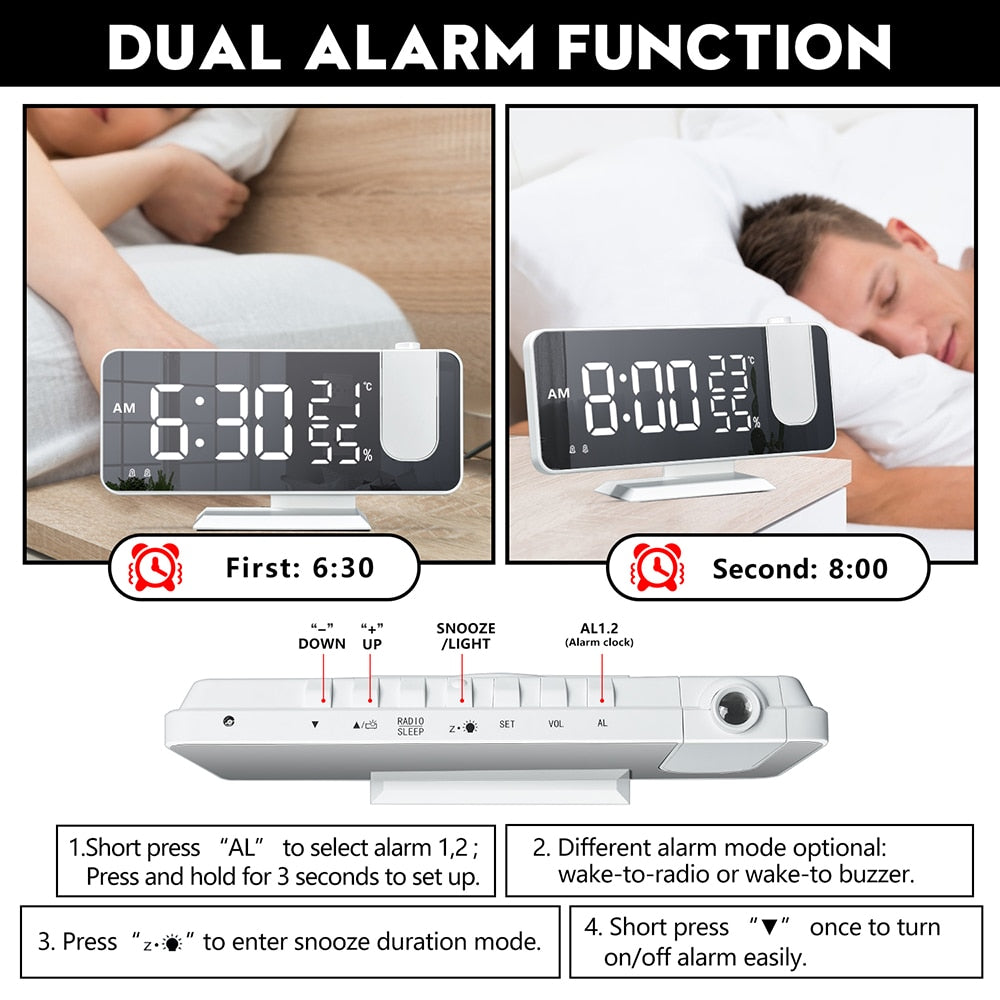 Projection Digital Alarm Clock